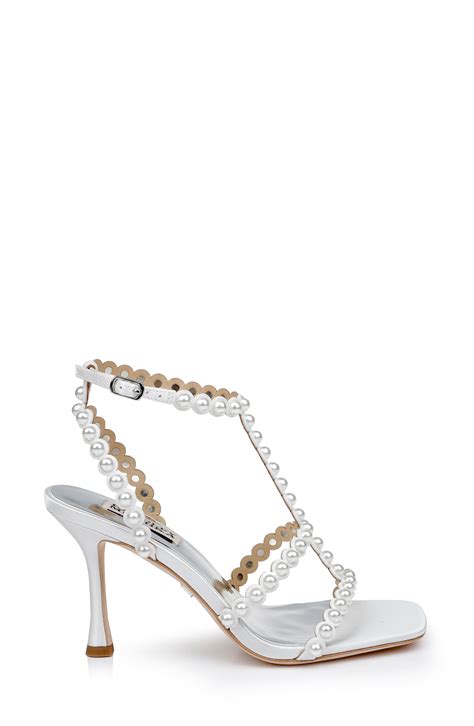 precious metallic fabric jeweled t-strap sandals|Camilla Gladiator Stiletto Sandal by Badgley Mishcka.